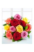 12 Colored mixed roses ( Bouquet)